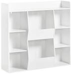 SoBuy Kinderregal mit 8 F&auml;chern Wei&szlig; 105,8x33,5x104cm Modern
