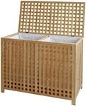 CLP W&auml;schebox f&uuml;r Schmutzw&auml;sche 2 F&auml;cher Dorothea, W&auml;schesammler Holz