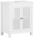 SoBuy Waschbeckenunterschrank mit 2 T&uuml;ren Wei&szlig; 50x32x60cm Funktional