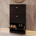 Schuhschrank MCW-O39, Schuhkipper Schuhregal 3 Klappen Klappf&auml;cher MDF Melamin