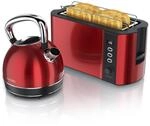Arendo Fr&uuml;hst&uuml;cks-Set Edelstahl Wasserkocher 1,7l, 4-Scheiben Langschlitz...