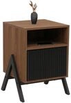Nachttisch MCW-O40, Kommode Beistelltisch Nachtschrank Schrank, Schublade MDF...