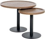 CLP 2er Set Beistelltische Aspen I 2 Couchtische mit runder Tischplatte aus...