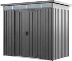 GFP Primeyard Ger&auml;tehaus BOB aus Metall Gartenhaus Ger&auml;teschuppen, grau 220x160x200