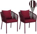 2er-Set Gartenstuhl MCW-N41, Outdoor Armlehne, wetterfest Aluminium...