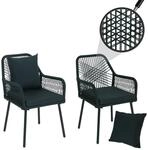 2er-Set Gartenstuhl MCW-O12, Outdoor Sitz-/R&uuml;ckenpolster Aluminium...