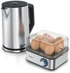 Arendo Fr&uuml;hst&uuml;cks-Set, 8er Eierkocher EIGHTCOOK, Wasserkocher mit