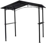 DEGAMO Grillpavillon TOULOUSE 2,5x1,6 Meter, Stahl dunkelgrau, Dach aus Metall