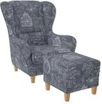 Supellex Sofia Ohrensessel mit Hocker Design Helsinki Hellgrau?