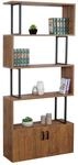 B&uuml;cherregal MCW-A27, Regal Standregal Raumteiler Wohnregal, Staufach mit T&uuml;r