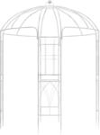 CLP Gartenpavillon wetterfest Keira, Rosenbogen mit Rankhilfe, 270x200 cm,