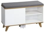Schuhschrank mit Sitzkissen, wei&szlig;