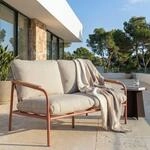 Aluminium-Gartenbank MCW-O11, Outdoor 2-Sitzer Sitzbank Sofa, Olefin Stoff (205