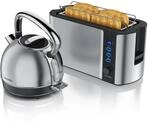Arendo Fr&uuml;hst&uuml;cks-Set Edelstahl Wasserkocher 1,7l, 4-Scheiben Langschlitz...