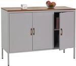 Kommode MCW-L84, Sideboard Schrank Anrichte, 3 T&uuml;ren Metall 90x120x40cm, Melamin