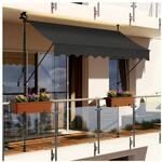 Swing&Harmonie LED - Markise mit Kurbel Klemmmarkise Balkonmarkise mit...