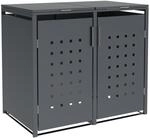 DEGAMO M&uuml;lltonnenbox TRIER 132x80x116cm f&uuml;r 2x Tonnen 120 und 240 Liter, Stahl