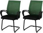 2er-Set Esszimmerstuhl MCW-K51, Stuhl Armlehne, Stoff/Textil (250g/m&sup2;) MVG ~ gr&uuml;n,
