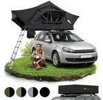 Juskys Autodachzelt Lago 120 x 210 cm - LED-Beleuchtung & Leiter - Schwarz