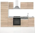 Vicco K&uuml;che 270 cm K&uuml;chenzeile K&uuml;chenblock Einbauk&uuml;che Sonoma