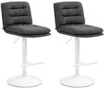 CLP 2er Set Barhocker Damar mit Stoffbezug I Barstuhl h&ouml;henverstellbar und...