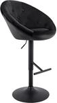 CLP Barhocker h&ouml;henverstellbar mit Lehne London, Barstuhl gepolstert Samtbezug,