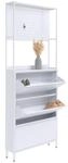 Schuhschrank MCW-O86, Schuhregal Schuhkipper, 3 Kippf&auml;cher Metall 201x80x20cm ~