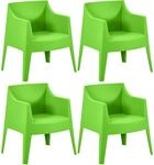 CLP Gartenstuhl 4er Set stapelbar Bartal, Stapelst&uuml;hle aus Kunststoff...