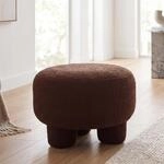 Hocker MCW-Q49, Sitzhocker Ottomane Polsterhocker Pouf, Stoff/Textil Boucl&eacute;