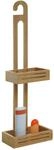 Duschablage MCW-M23, Duschregal Duschkorb Badezimmer Organizer, 2 K&ouml;rbe Bambus