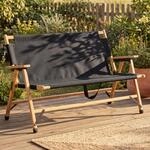Bambus Campingbank MCW-Q40, Outdoorbank Picknickbank Gartenbank, klappbar Tragegriff