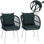 2er-Set Gartenstuhl MCW-Q38, Gartensessel Armlehne, Aluminium Seilgeflecht Rope...