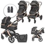 Lorelli Kinderwagen 2 in 1 Viola mit Adaptern, umbaubarer Sportsitz, bis 22 kg