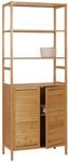 Hochschrank MCW-B18, Badschrank Badregal Schrank Regal, 2 T&uuml;ren 4 Regalb&ouml;den...
