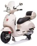 Chipolino Kindermotorrad Vespa GTS Super Heckstaufach Musik MP3 Licht 2-3 km/h wei&szlig;