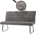 Sitzbank MCW-G55, Esszimmerbank Bank, Edelstahl geb&uuml;rstet Stoff/Textil Chenille