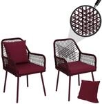 2er-Set Gartenstuhl MCW-O12, Outdoor Sitz-/R&uuml;ckenpolster Aluminium...