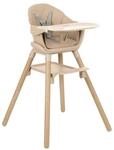 Kikkaboo Kinderhochstuhl Woody 3 in 1 Holzbeine Kinderstuhl Fu&szlig;st&uuml;tze Tablett beige