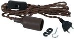 Parus by Venso E27 Lampenfassung Helix 4m Textilkabel Braun, Eurostecker, Venso
