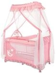 Lorelli Reisebett Magic Sleep 2 Ebenen Baldachin Mobile Wickelauflage faltbar rosa