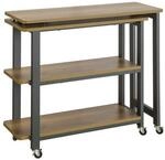 SoBuy Couchtisch mit 3 Regalen Dunkelbraun 132,99x30x69,01cm Industriell