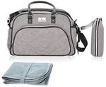 Lorelli Wickeltasche Viola, wasserabweisend, Wickelunterlage, Seitentaschen grau
