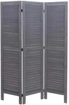 Paravent MCW-G30, Trennwand Sichtschutz Raumteiler, Shabby-Look 170x120cm ~ grau