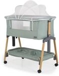 Cangaroo Babybett, Beistellbett Adoro, verstellbar, Matratze, Moskitonetz, R&auml;der