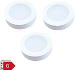 kalb 3er Set LED Einbauspot Unterbauspot Aluminium Wei&szlig; 12VDC 3 Watt Warmwei&szlig; 6,3