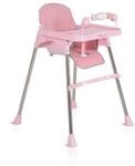 Moni Kinderhochstuhl Century, Spielzeug, Tablett verstellbar, Gurt, Fu&szlig;st&uuml;tze rosa