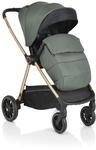 Cangaroo Kinderwagen 2 in 1 Hydra Babywanne Sportsitz Fu&szlig;abdeckung Moskitonetz gr&uuml;n