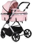 Chipolino Kombikinderwagen Pearl 2 in 1 umbaubar Rucksack Fu&szlig;sack Korb Federung rosa