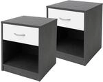 HTI-Living Nachtschrank 2er Set Nina Beton Wei&szlig;
