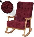 Schaukelstuhl MCW-K10, Relaxsessel, Holz MVG Stoff/Textil Chenille (465g/m&sup2;) ~